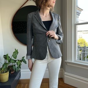 Banana Republic grey stretch wool blazer suit jacket